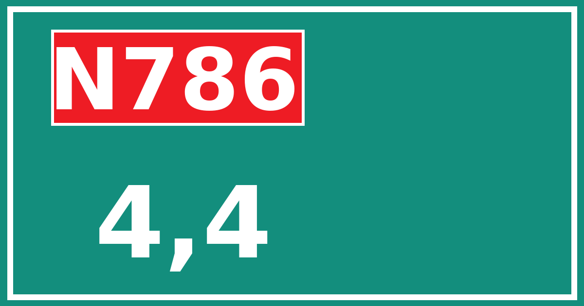 Hectometerbord N786 4,4