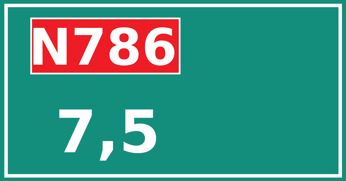 Hectometerbord N786 7,5
