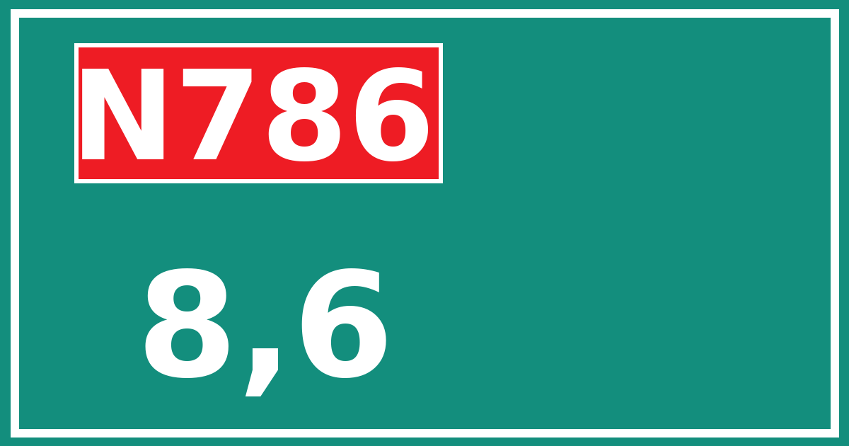 Hectometerbord N786 8,6