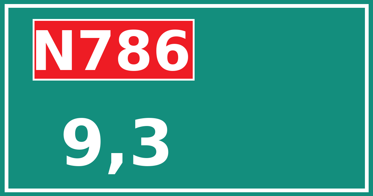 Hectometerbord N786 9,3