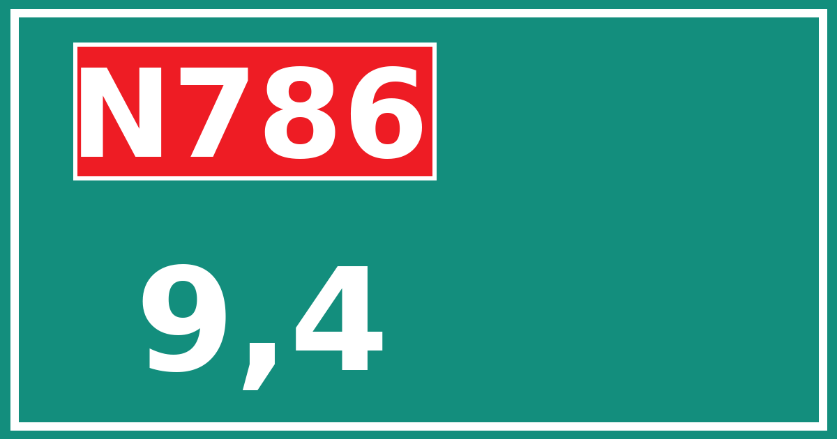 Hectometerbord N786 9,4