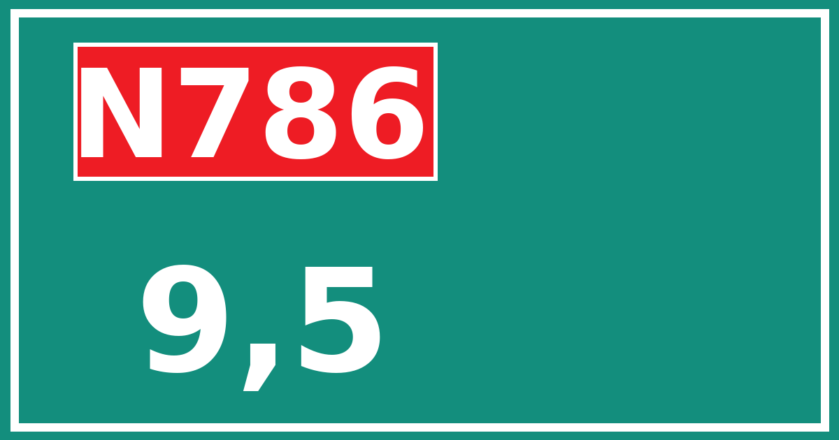 Hectometerbord N786 9,5