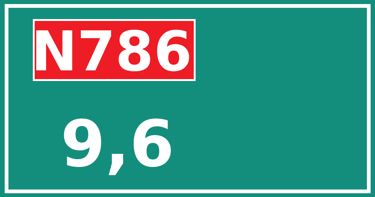 Hectometerbord N786 9,6
