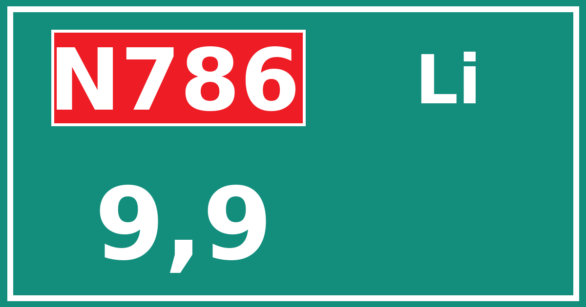 Hectometerbord N786 9,9 zijde Li