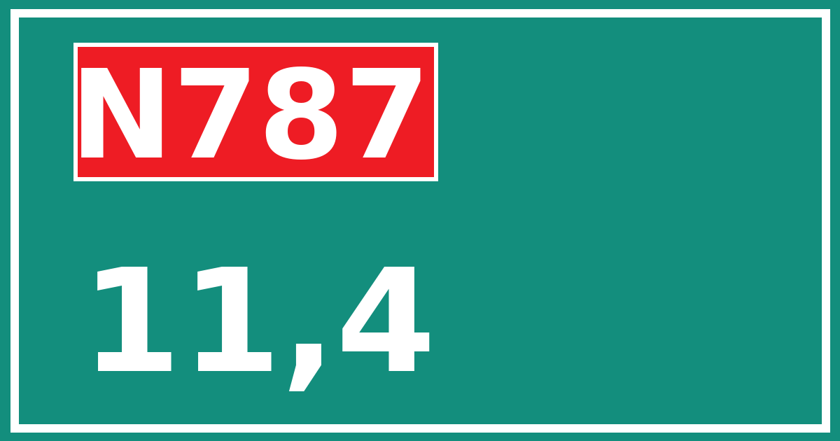 Hectometerbord N787 11,4