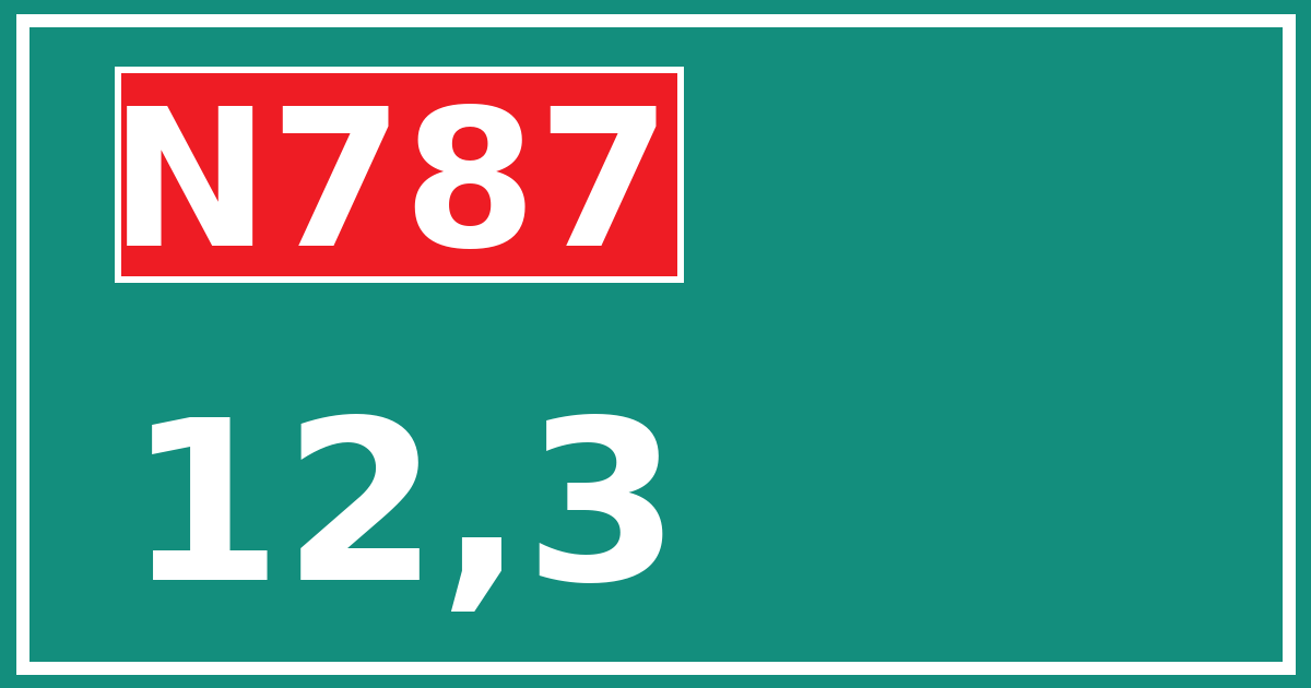 Hectometerbord N787 12,3