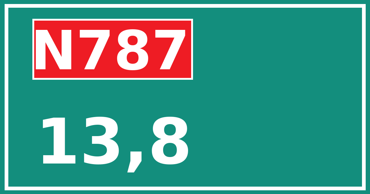 Hectometerbord N787 13,8