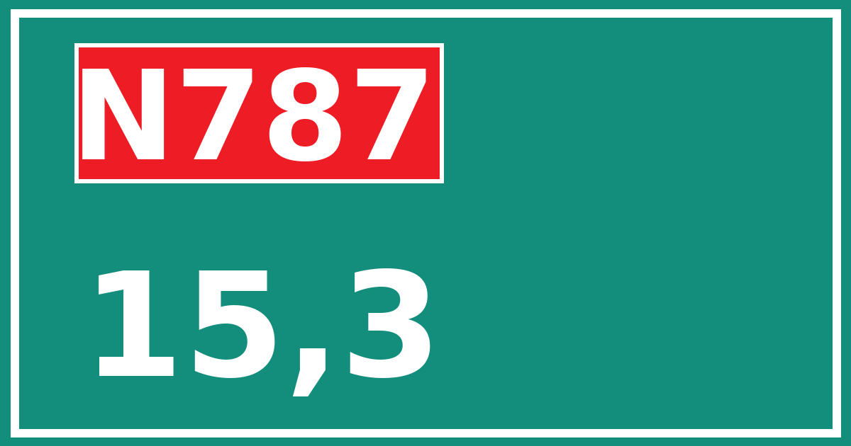 Hectometerbord N787 15,3