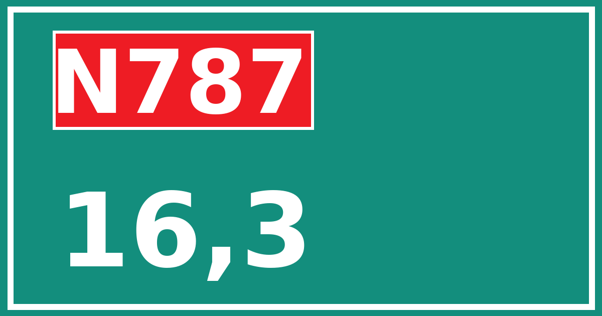 Hectometerbord N787 16,3