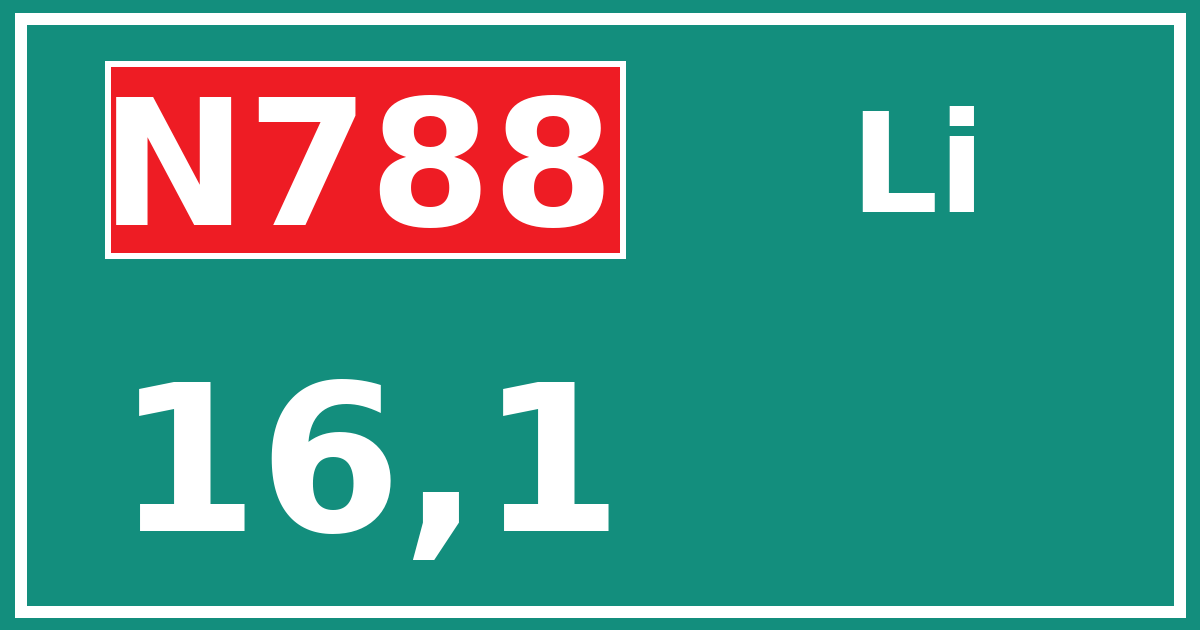 Hectometerbord N788 16,1 zijde Li