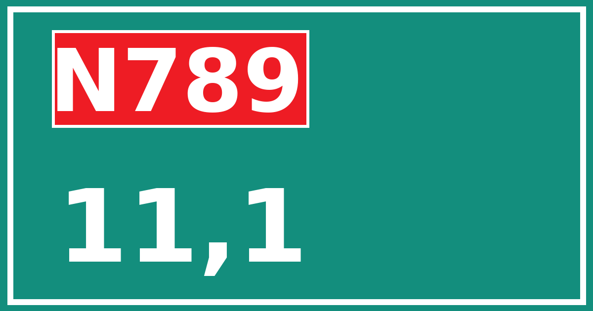 Hectometerbord N789 11,1