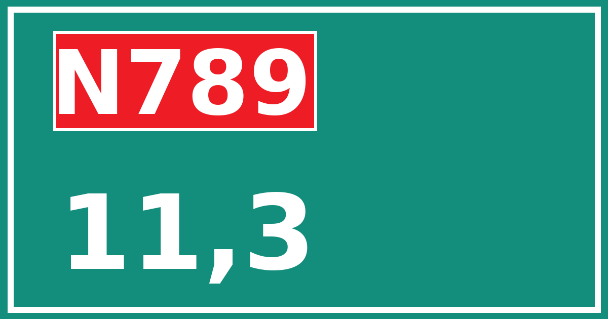 Hectometerbord N789 11,3