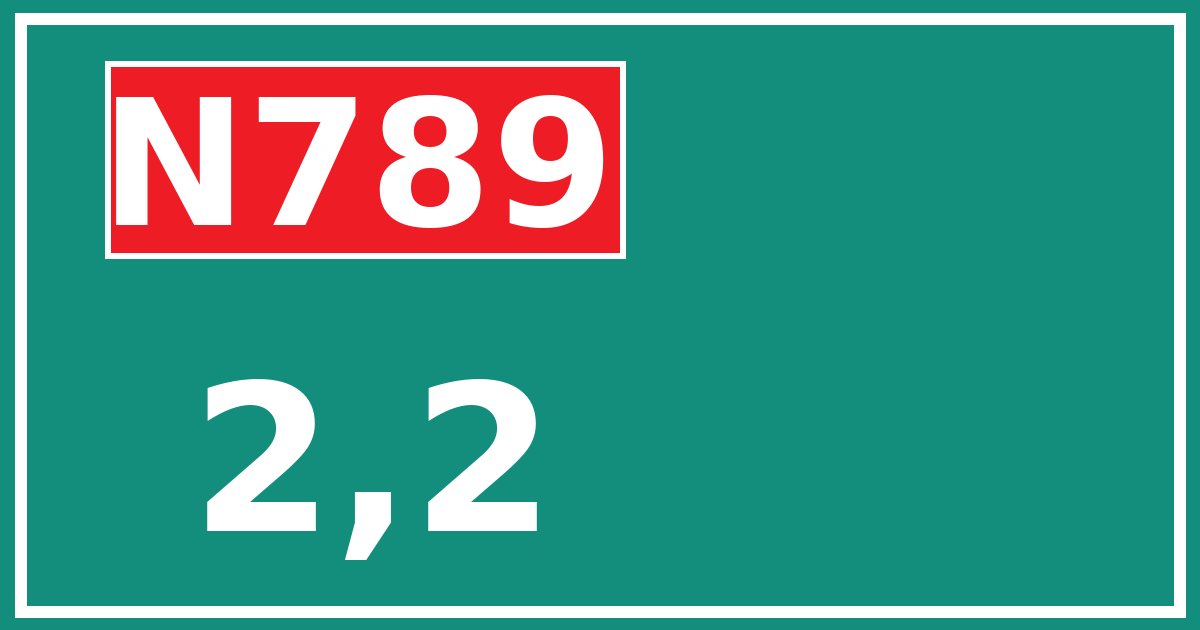 Hectometerbord N789 2,2