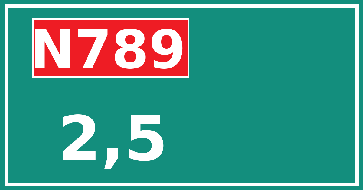 Hectometerbord N789 2,5