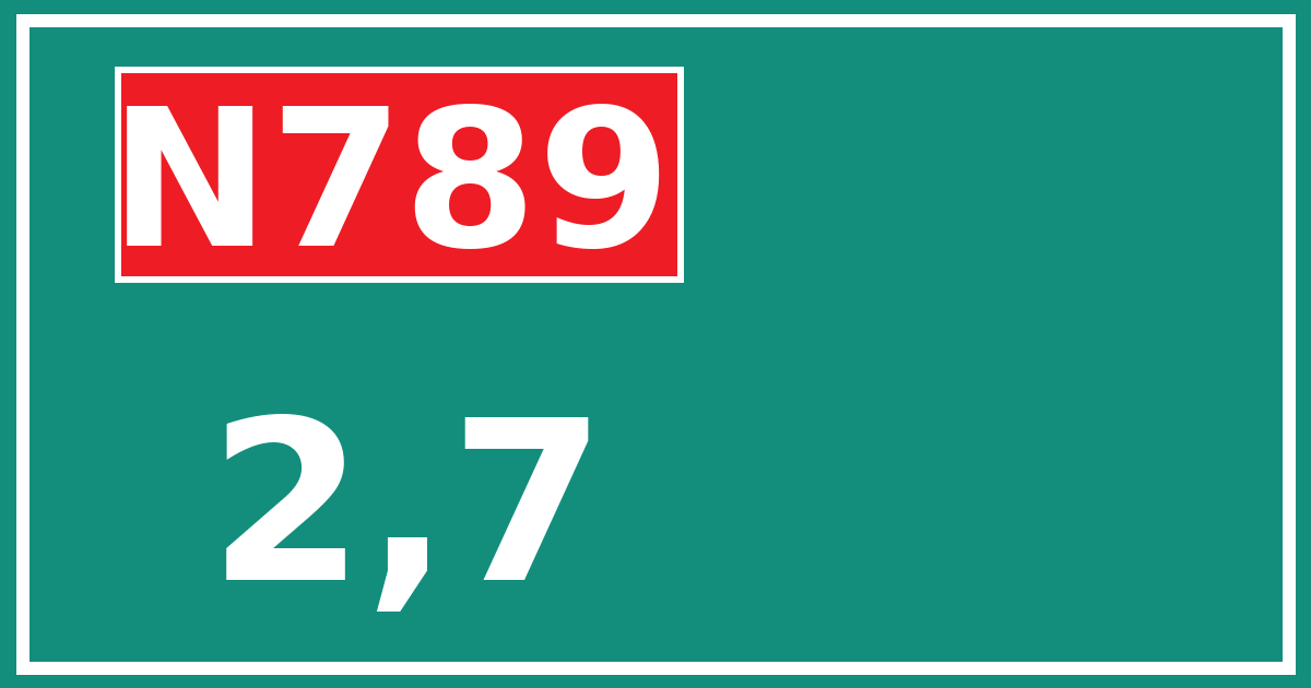Hectometerbord N789 2,7
