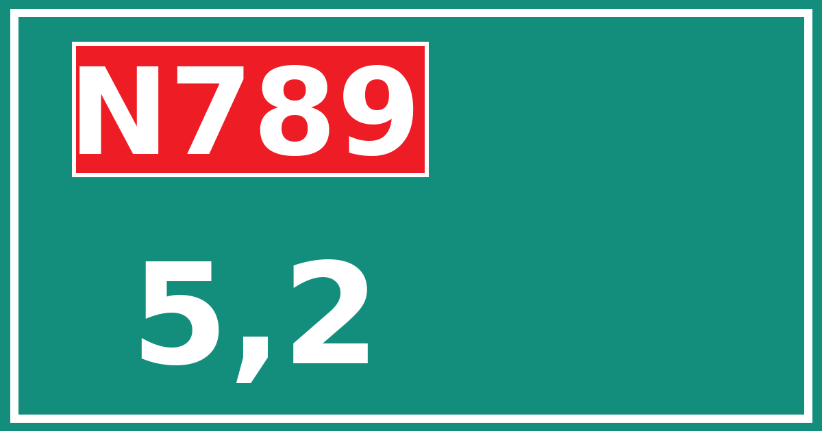Hectometerbord N789 5,2