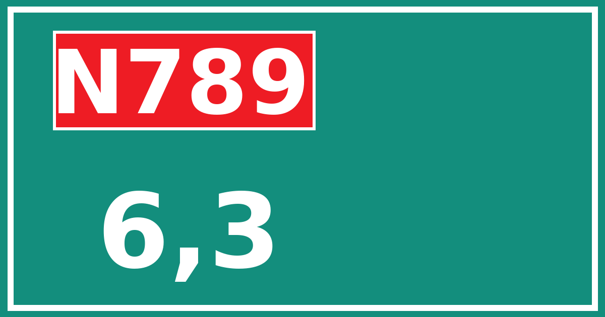 Hectometerbord N789 6,3