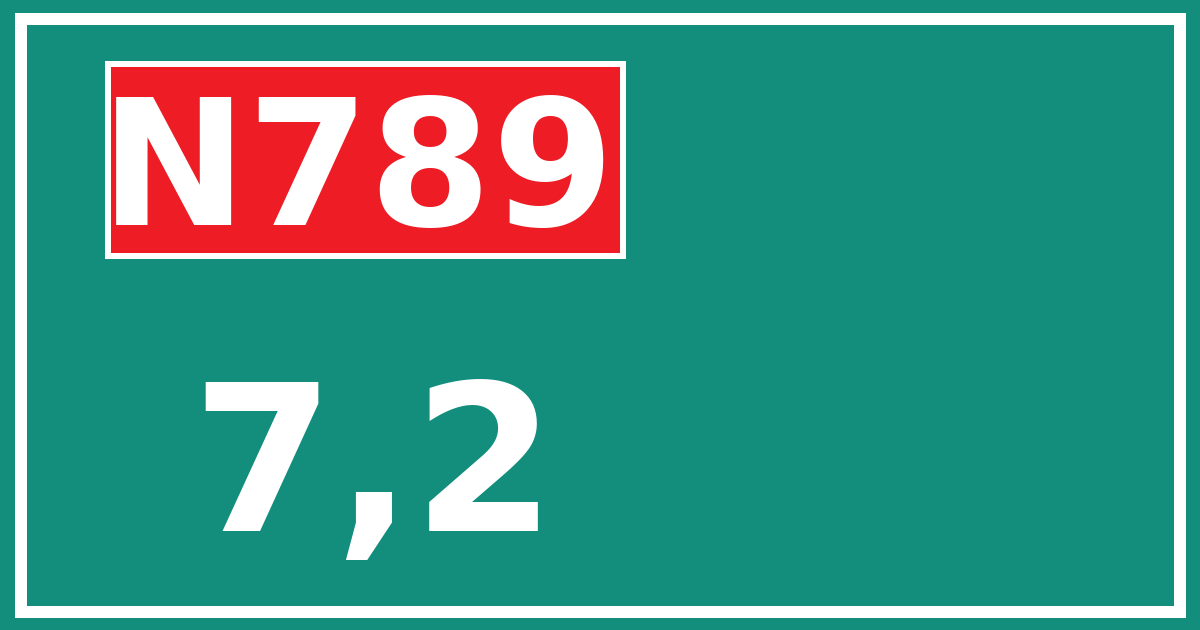 Hectometerbord N789 7,2