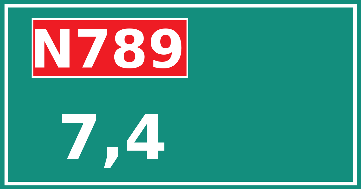 Hectometerbord N789 7,4