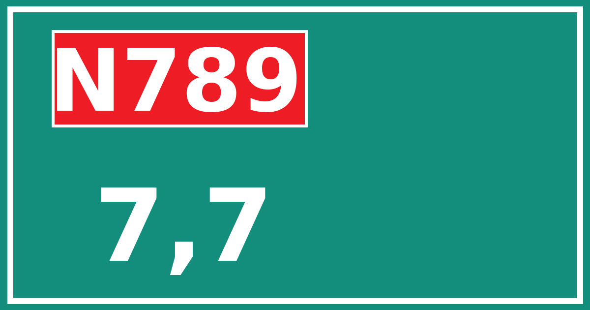 Hectometerbord N789 7,7