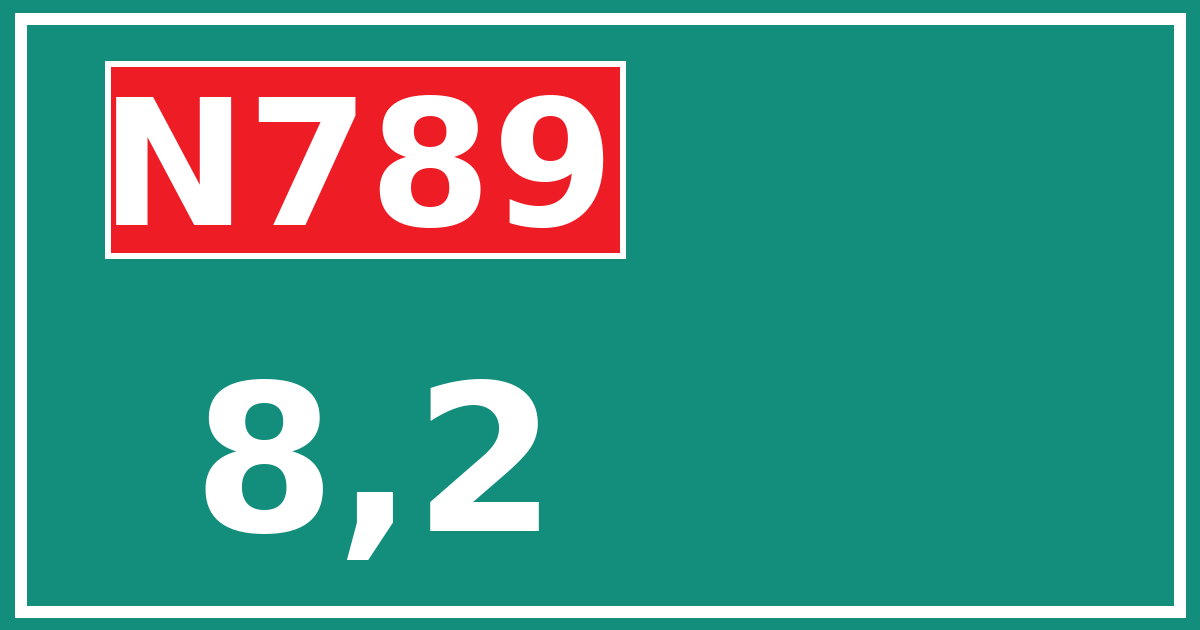 Hectometerbord N789 8,2