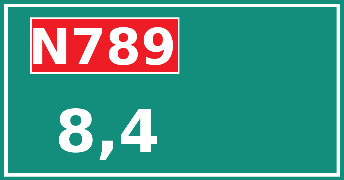 Hectometerbord N789 8,4