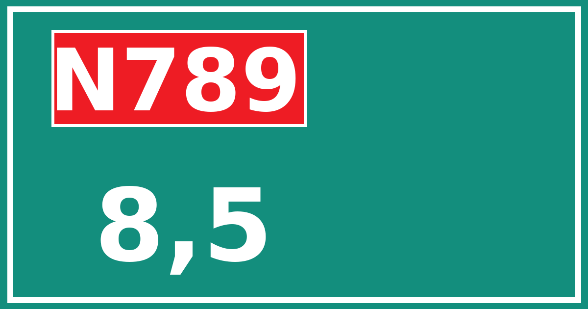 Hectometerbord N789 8,5