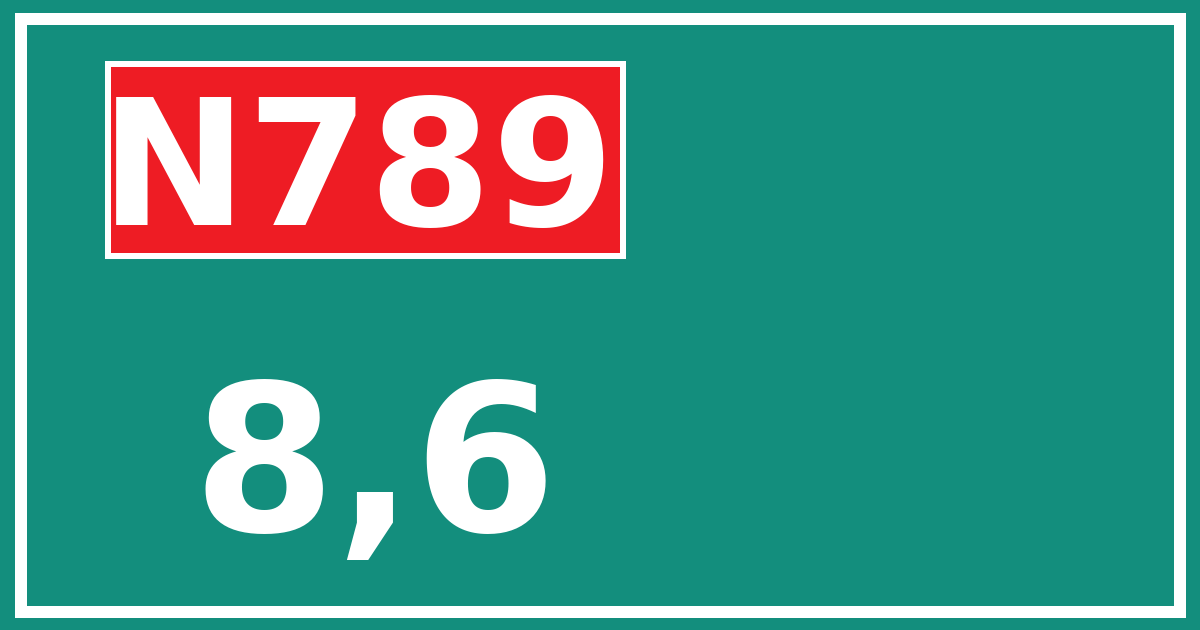 Hectometerbord N789 8,6