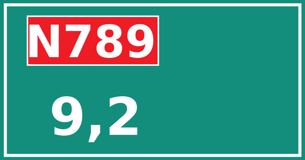 Hectometerbord N789 9,2