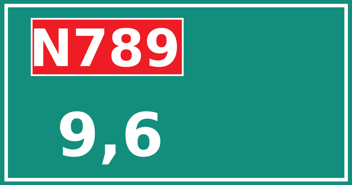 Hectometerbord N789 9,6