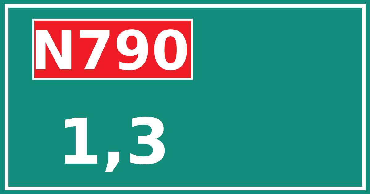 Hectometerbord N790 1,3
