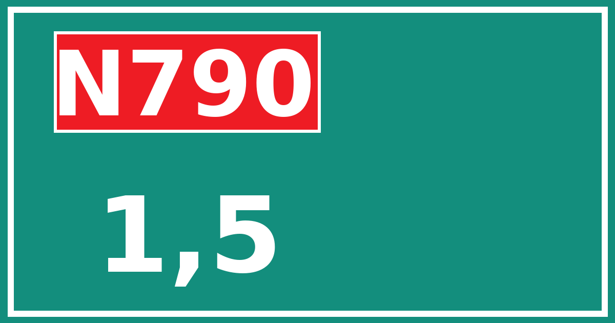 Hectometerbord N790 1,5