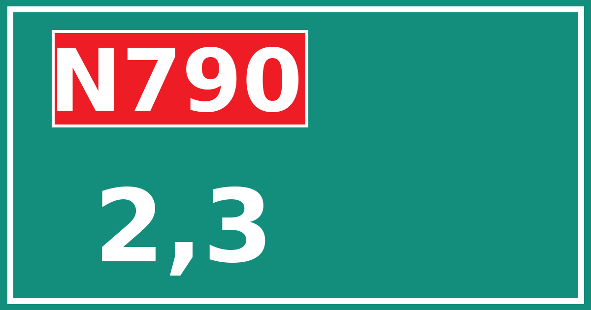 Hectometerbord N790 2,3