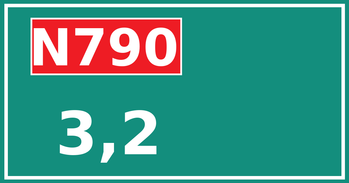 Hectometerbord N790 3,2