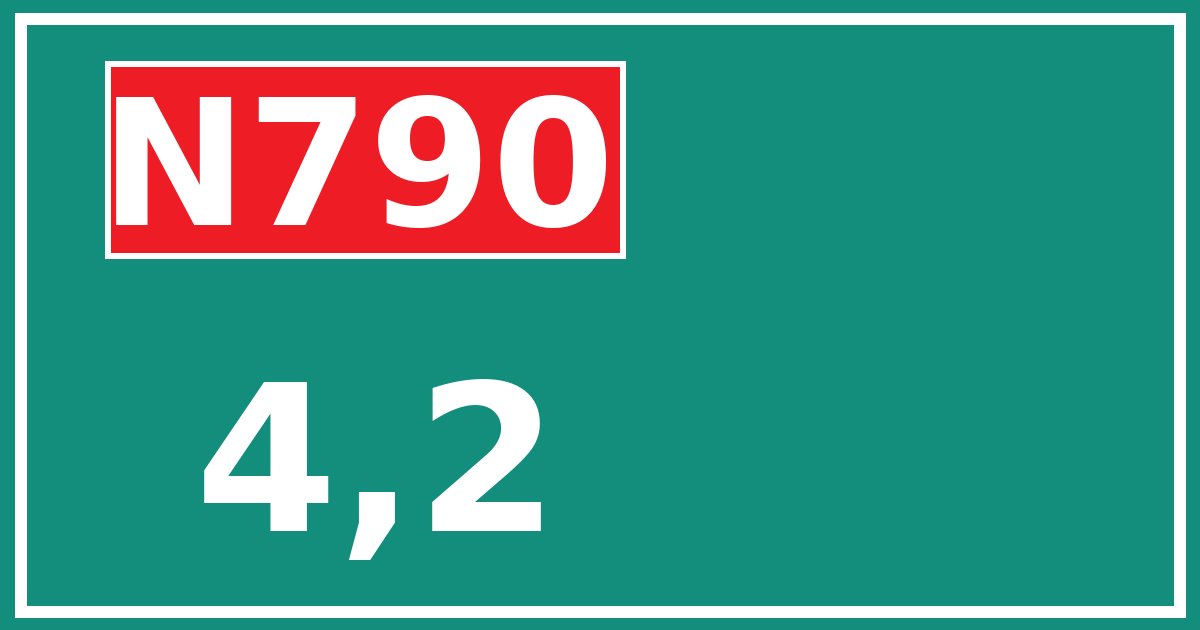 Hectometerbord N790 4,2