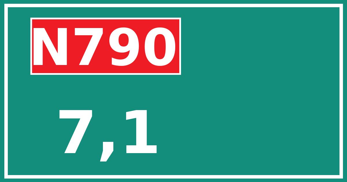 Hectometerbord N790 7,1