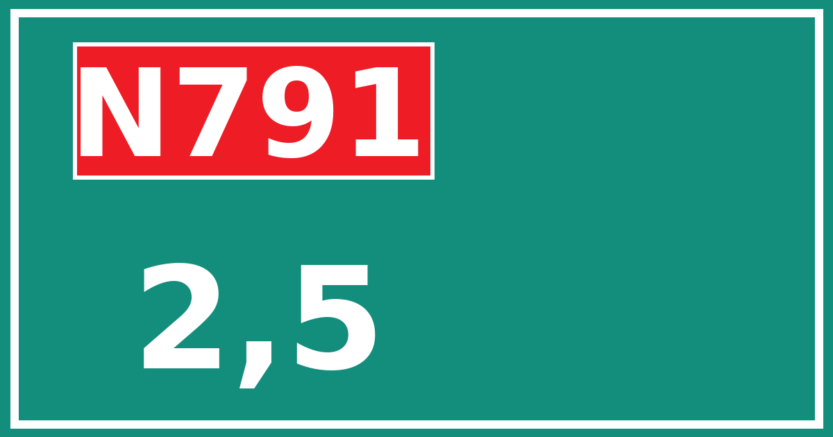 Hectometerbord N791 2,5