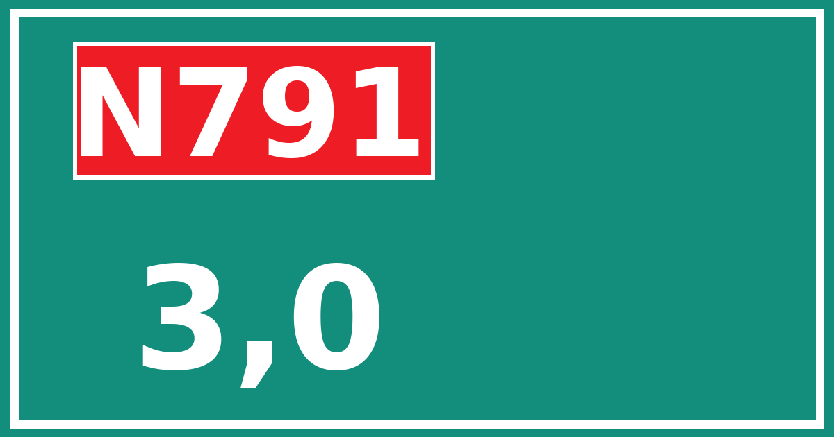 Hectometerbord N791 3,0