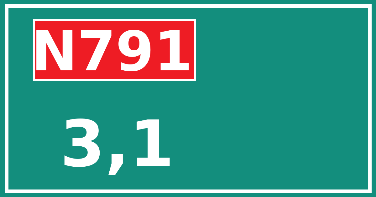 Hectometerbord N791 3,1