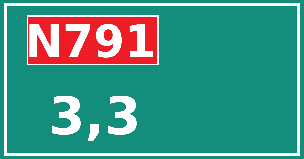 Hectometerbord N791 3,3