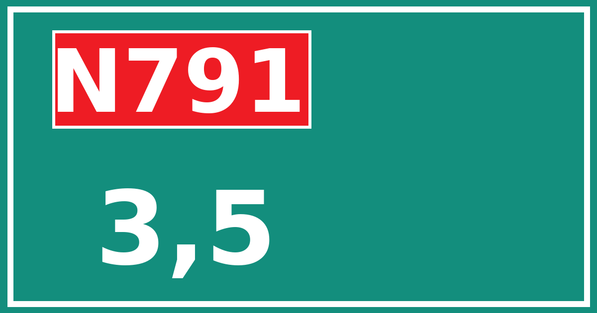 Hectometerbord N791 3,5