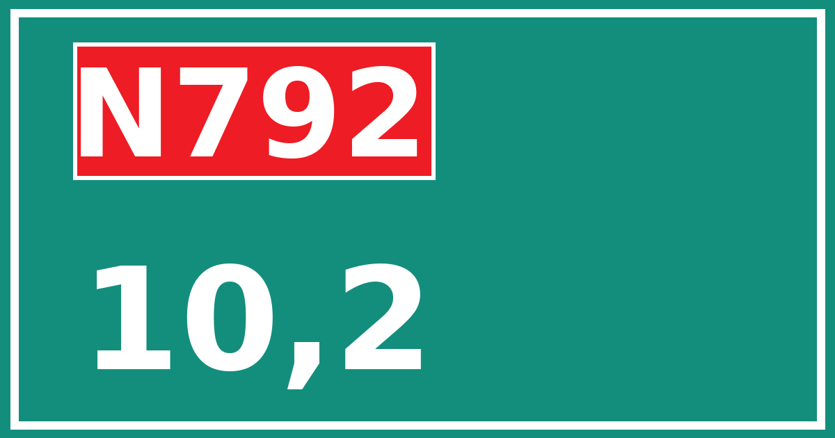 Hectometerbord N792 10,2