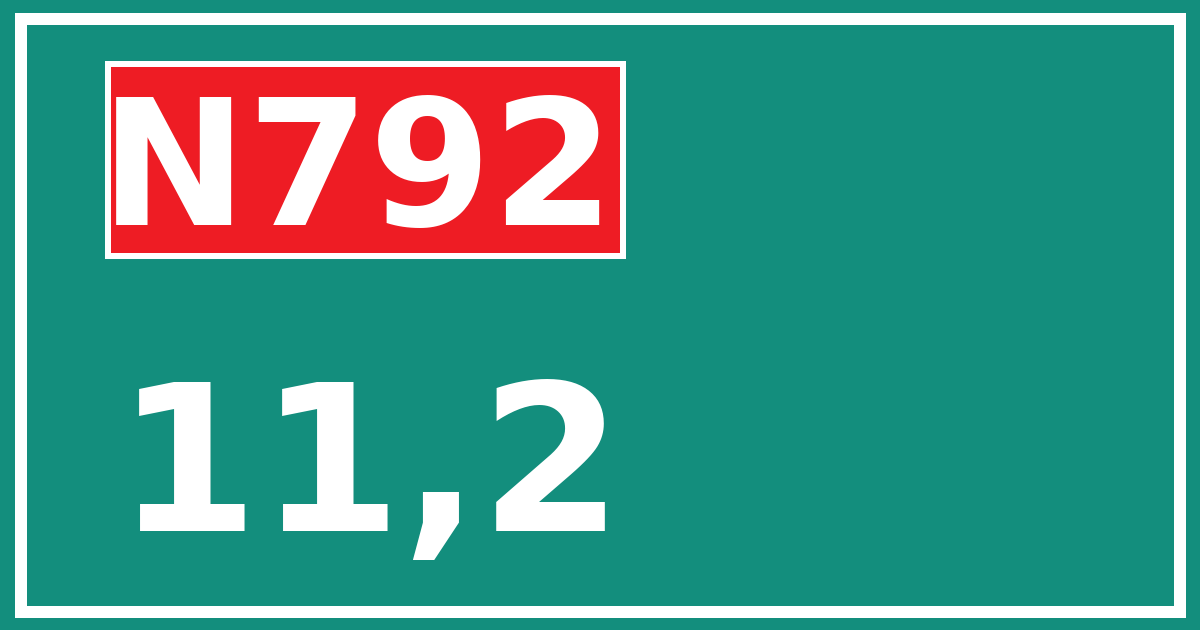 Hectometerbord N792 11,2