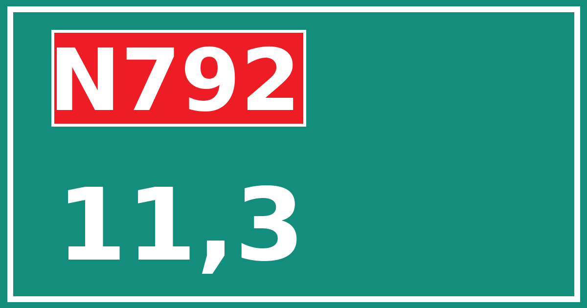 Hectometerbord N792 11,3
