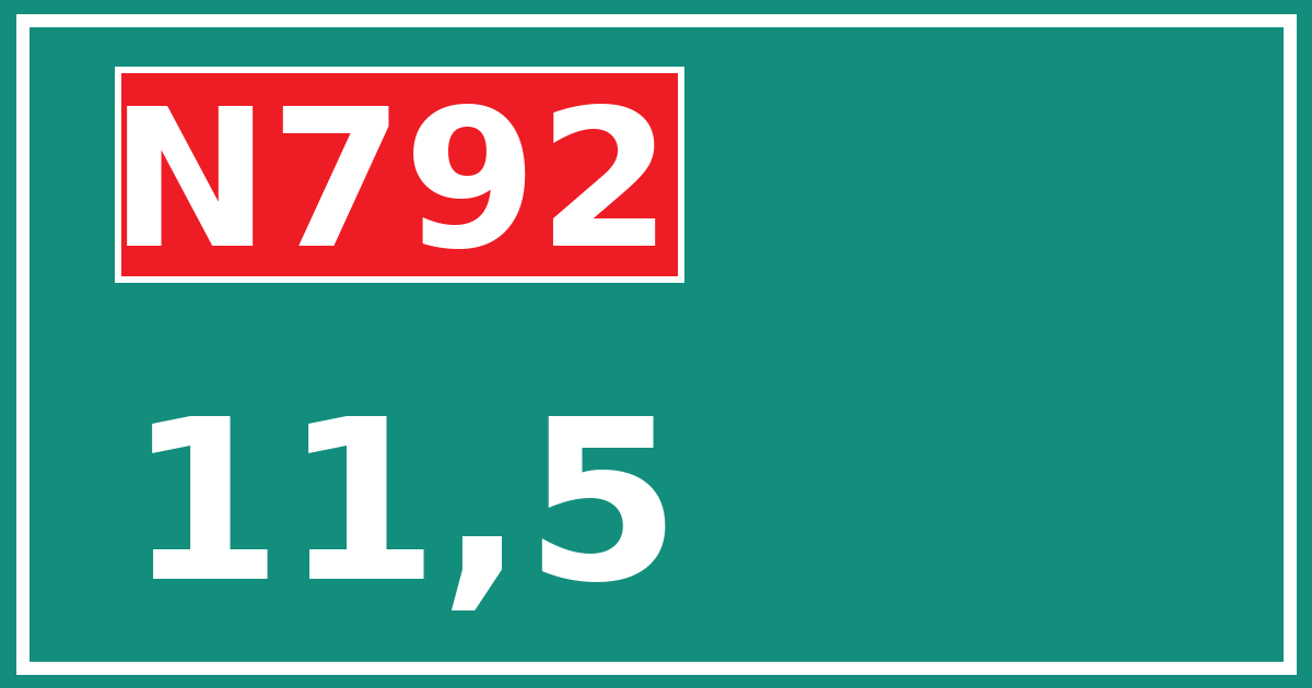 Hectometerbord N792 11,5