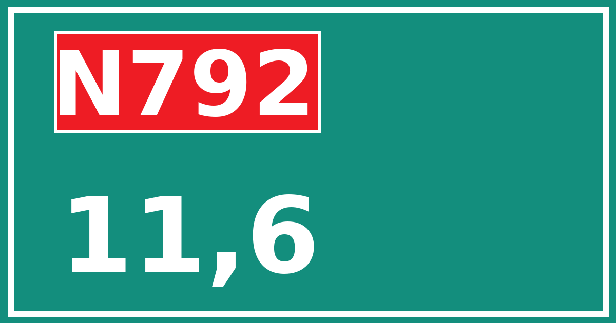 Hectometerbord N792 11,6