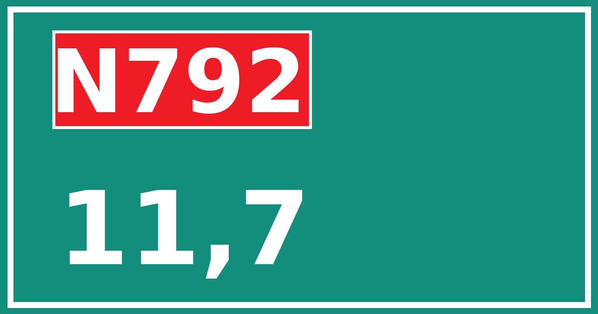 Hectometerbord N792 11,7