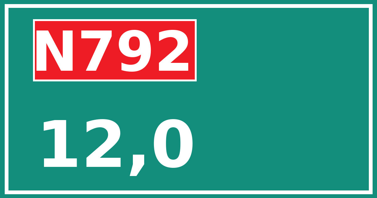 Hectometerbord N792 12,0