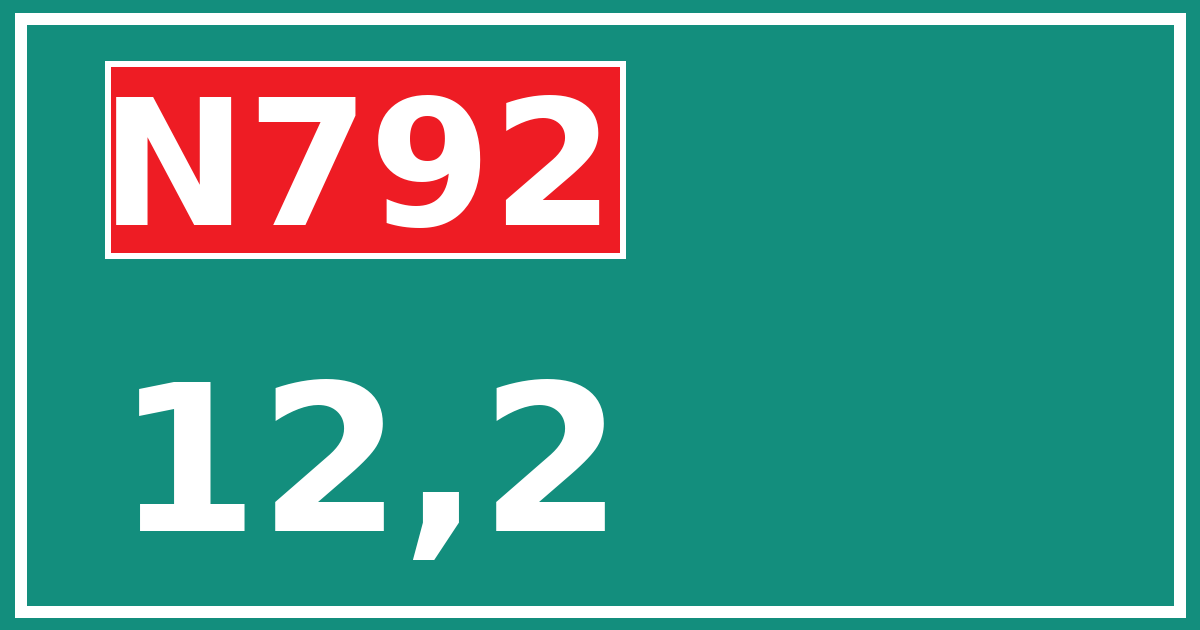 Hectometerbord N792 12,2