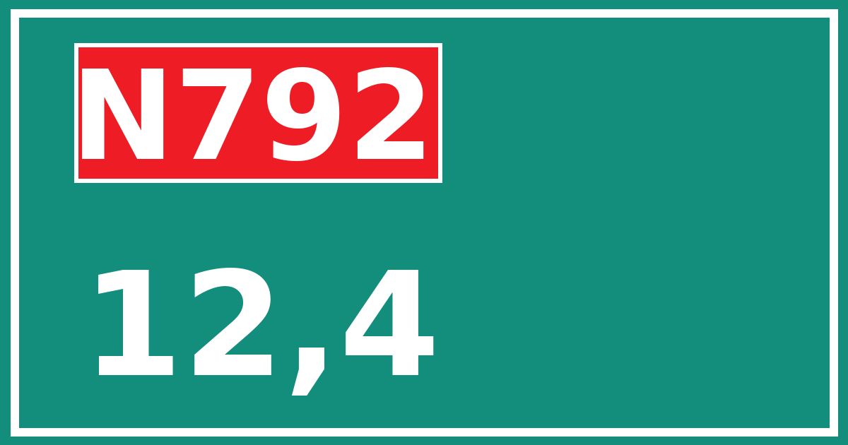 Hectometerbord N792 12,4